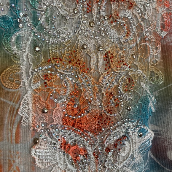 Reba Multicolored Rhinestone Top - Picture 5 of 7